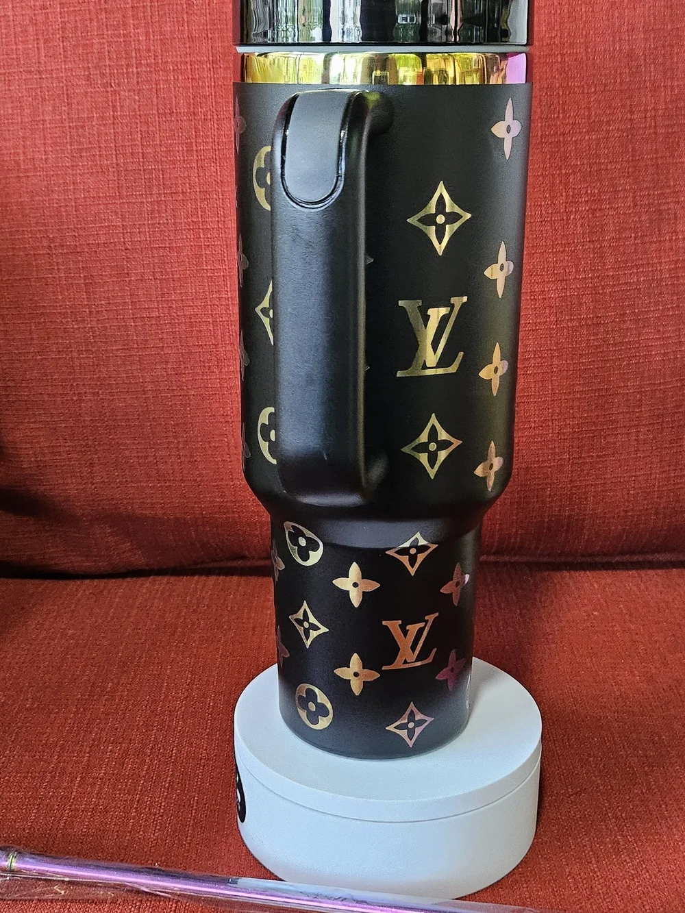 Stanley Custom Black Travel Tumbler with Holographic Accents - Picture 2 of 5